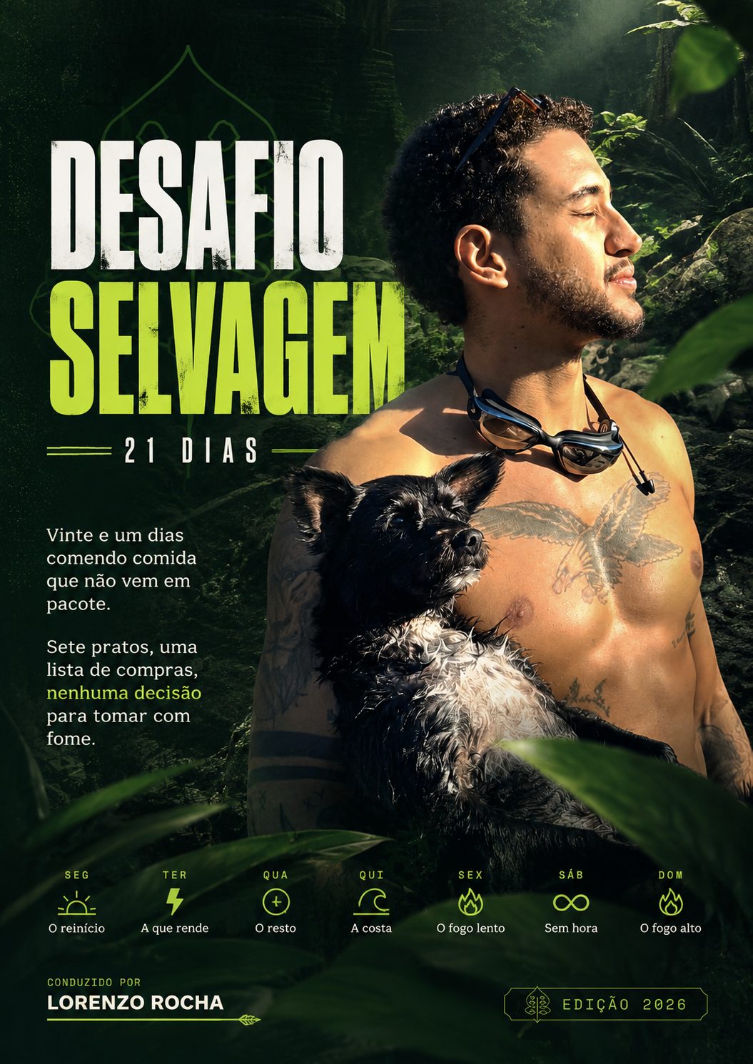 Capa do guia Desafio Selvagem 21 Dias, conduzido por Lorenzo Rocha